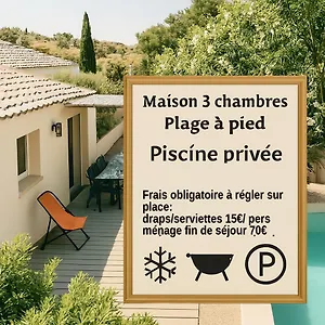  Villa Privé, A Pied Piscine, Parking 2 Voitures, 3 2 Sdb